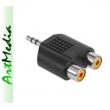 rozgałęźnik Jack 3,5 wtyk - 2 RCA gniazda STEREO ~