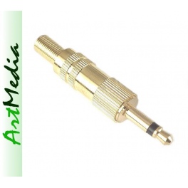 wtyk Jack 3,5 mono złocony na kabel