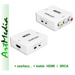 adapter converter HDMI cyfrowy - analogowy AV , ze