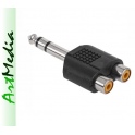 rozgałęźnik Jack 6,3 wtyk - 2 RCA gniazda  STEREO