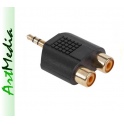 rozgałęźnik Jack 3,5 wtyk - 2 RCA gniazda , STEREO