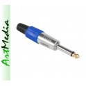 wtyk Jack 6,3 mono zaciskany HQ niebieski