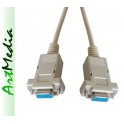 Kabel NULL-MODEM DB9 RS232 skrosowany pełny  5,0 m