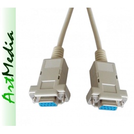 Kabel NULL-MODEM DB9 RS232 skrosowany pełny  1,8 m