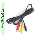 kabel Jack 3,5 4 PIN polowy - 3RCA chinch 1,5 m ~