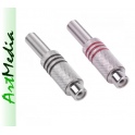gniazdo RCA chinch srebrne czarne/czerwone  1 para