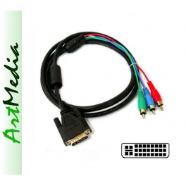 kabel Video DVI (24+5) - 3RCA RGB 1,8 m - HQ