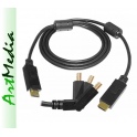 kabel HDMI - HDMI , łamane końcówki z filtrami 1,5