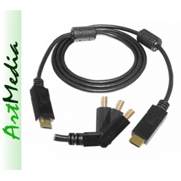 kabel HDMI - HDMI , łamane końcówki z filtrami 1,5