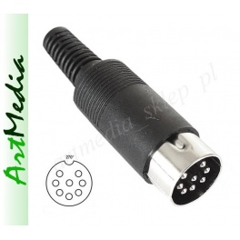 wtyk lutowany na kabel DIN-8  WM-845 8-PIN 270 st.