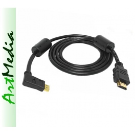 kabel HDMI GOLD 1.4V 3D kątowy z filtrami -  1,8 m