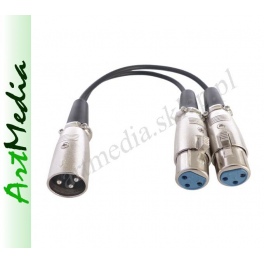 kabel rozgałęźnik XLR wtyk - 2 gnizada 3 PIN  0,1 