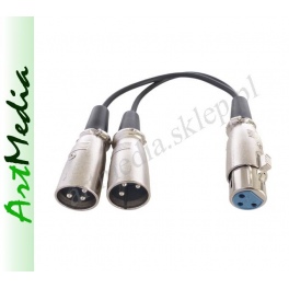 kabel rozgałęźnik XLR gniazdo - 2 wtyki 3 PIN  0,1