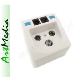 gniazdo antenowe abonenckie RTV-SAT-RJ11-RJ45
