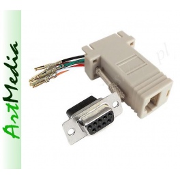 adapter przejściówka RS232 DB9 gniazdo - RJ45 gnia