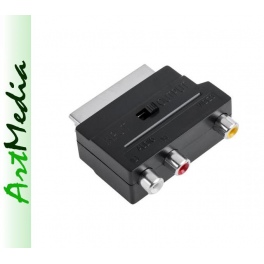 adapter RCA chinch SCART EURO IN OUT przełącznik