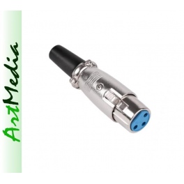 gniazdo mikrofonowe XLR Canon 3 PIN srebrne obejma