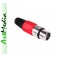 gniazdo mikrofonowe XLR Canon czerwone zaciskane