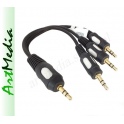 adapter rozgałęźnik Jack 3,5 wtyk na 3 wtyki 3.5 V