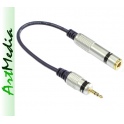 adapter 3,5 mm wtyk - 6,3 gniazdo stereo z kablem 