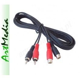 kabel przedłużacz 2RCA wtyk - 2RCA gniazdo  5,0 m