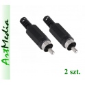 wtyk RCA chinch lutowany na kabel czarny 2 szt.
