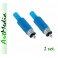 wtyk RCA chinch lutowany na kabel niebieski 2 szt.