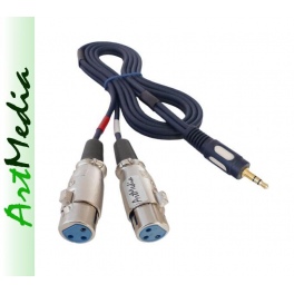 kabel Jack 3,5 stereo - 2 gniazda  XLR L + P -  1,