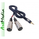 kabel Jack 3,5 stereo - 2 wtyki  XLR L + P -  2,4 