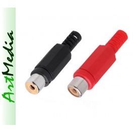 gniazdo RCA chinch plastik czarne/czerwone  1 para
