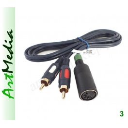kabel gramofonu DIN-5 gn - 2 RCA chinch 0,7 m