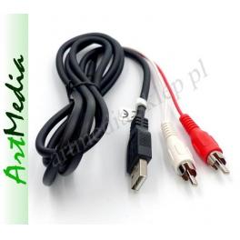 kabel USB wtyk - 2RCA chinch wtyki - 1,5m.