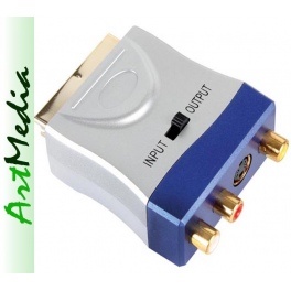 adapter RCA chinch SVHS SCART EURO przełącznikiem