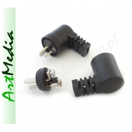 wtyk głośnikowy skręcany w obudowie kątowej