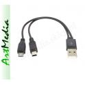 kabel USB 2.0 wtyk - USB mini + micro wtyki - 0,2 