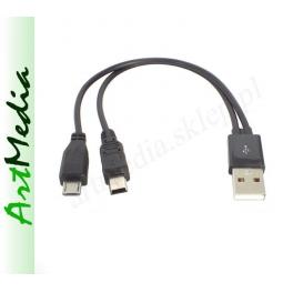 kabel USB 2.0 wtyk - USB mini + micro wtyki - 0,2 