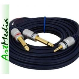 kabel Jack 3,5 wtyk - 2 wtyki Jack 6,3 Mono  1,0m
