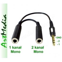 rozgałęźnik Jack 6,3 wtyk Stereo- 2 gniazda Mono