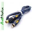 zestaw kabel przedłużacz 1RCA wtyk - 1RCA gniazdo 
