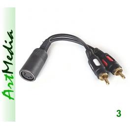 kabel adapter 2 RCA wtyki - DIN-5 545 gniazdo IN  
