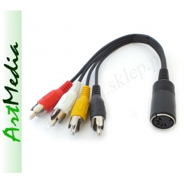 kabel adapter 4RCA wtyki - DIN545 gniazdo 0,1m