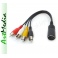 kabel adapter 4RCA wtyki - DIN545 gniazdo 0,1m