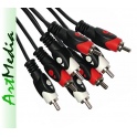 kabel 4RCA - 4 RCA łezka 3.0 m