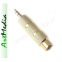 adapter 3,5 mm wtyk - 6,3 gniazdo stereo złocony