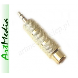 adapter 3,5 mm wtyk - 6,3 gniazdo stereo złocony