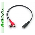 adapter 2RCA wtyk - gniazdo jack 3,5 - 0,2m