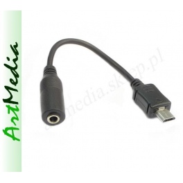 adapter HF USB micro wtyk prosty - Jack 3,5 gniazdo