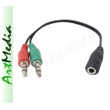 adapter Jack 3,5 4 PIN gniazdo  słuchawki mikrofon