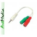 adapter Jack 3,5 4 PIN polowy - słuchawki mikrofon