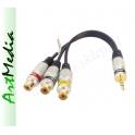 adapter Jack 3,5 4 PIN wtyk -3 gniazda RCA Vitalco